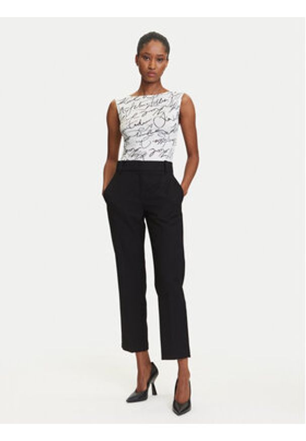 Karl Lagerfeld - KARL LAGERFELD Body A3W17010 Écru Slim Fit. Typ kołnierza: dekolt w karo. Materiał: syntetyk