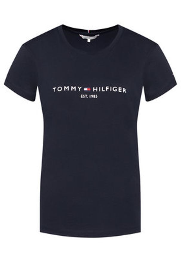 TOMMY HILFIGER - Tommy Hilfiger T-Shirt Heritage C-Nk WW0WW31999 Granatowy Regular Fit. Kolor: niebieski. Materiał: bawełna