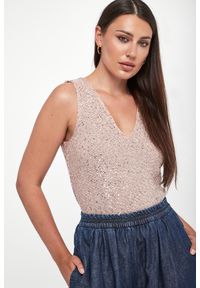 Weekend Max Mara - Top damski z cekinami Acaici WEEKEND MAX MARA