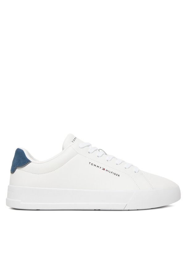 TOMMY HILFIGER - Tommy Hilfiger Sneakersy Th Court Lth Detail Ess FM0FM05367 Biały. Kolor: biały. Materiał: skóra