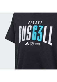 Adidas - Koszulka Mercedes - AMG Petronas Formula One Team George Russell Kids. Kolor: czarny. Materiał: bawełna