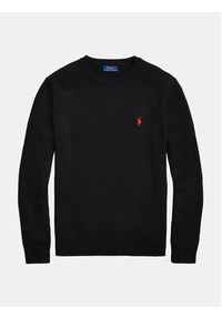 Polo Ralph Lauren Sweter 710810846020 Czarny Regular Fit. Typ kołnierza: polo. Kolor: czarny. Materiał: bawełna #3