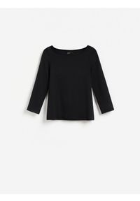 Reserved - Longsleeve z modalem - czarny. Kolor: czarny. Materiał: bawełna, dzianina. Długość rękawa: długi rękaw #1