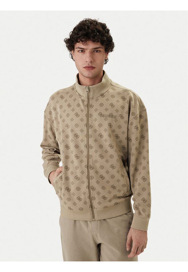 Guess Bluza Z6GQ07 K2849 Beżowy Relaxed Fit. Kolor: beżowy. Materiał: syntetyk