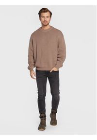 Redefined Rebel Sweter Bastian 212056 Brązowy Regular Fit. Kolor: brązowy. Materiał: bawełna #4