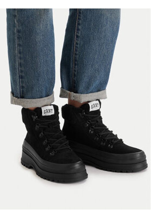 GANT - Gant Trapery 31543083 Czarny. Kolor: czarny. Materiał: skóra, zamsz