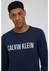 Calvin Klein Underwear Longsleeve piżamowy bawełniany kolor granatowy z nadrukiem. Kolor: niebieski. Materiał: bawełna. Długość: długie. Wzór: nadruk #3