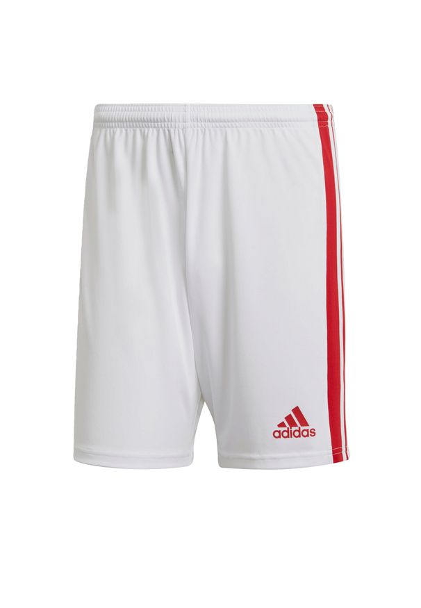 Adidas - Spodenki piłkarskie męskie adidas Squadra 21 Short. Kolor: biały, czerwony, wielokolorowy. Materiał: poliester. Sport: piłka nożna