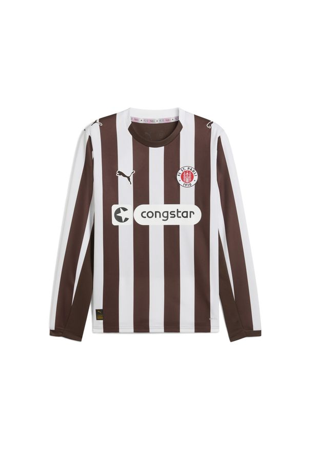 Puma - Męska koszulka domowa FC St. Pauli 25/26 z długim rękawem PUMA. Kolor: brązowy, biały, wielokolorowy. Długość rękawa: długi rękaw. Długość: długie. Sport: piłka nożna