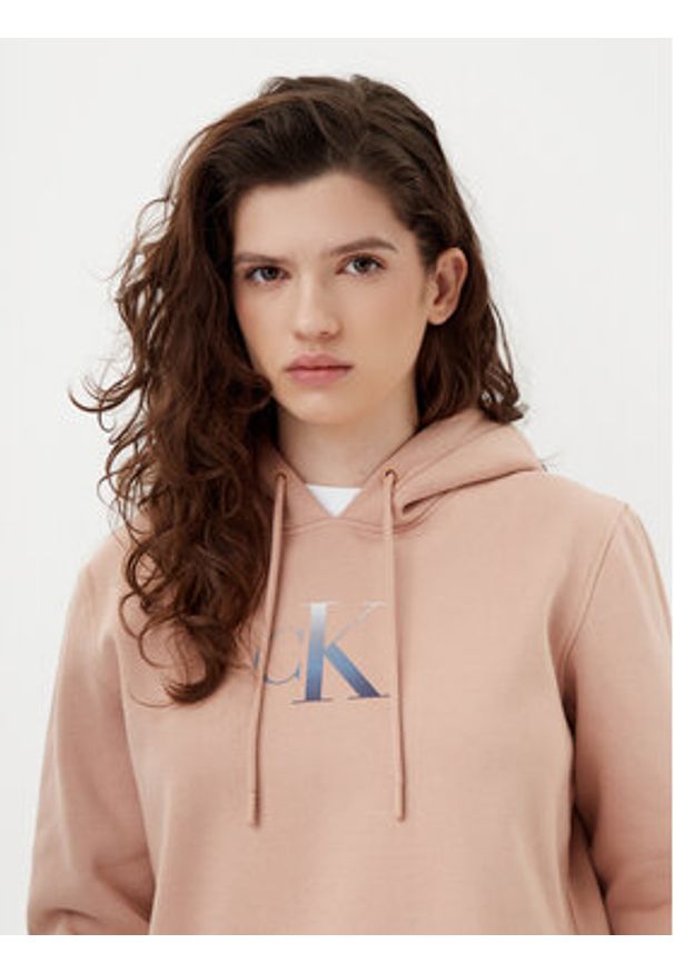 Calvin Klein Jeans Bluza Gradient J20J224721 Pomarańczowy Regular Fit. Kolor: pomarańczowy. Materiał: bawełna. Wzór: gradientowy