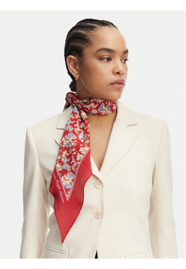 Lauren Ralph Lauren - LAUREN RALPH LAUREN Chusta 454P14486001 Czerwony. Kolor: czerwony. Materiał: jedwab