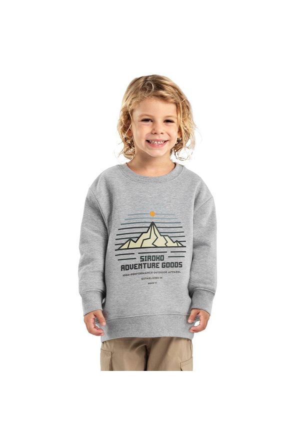 SIROKO - Chopięca bluza dresowa Lifestyle Siroko Progress. Okazja: na co dzień. Kolor: szary. Materiał: dresówka. Styl: casual