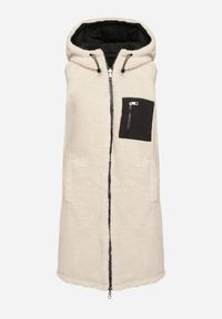 Born2be - Czarna Pikowana Kamizelka Dwustronna z Futerkiem Typu Baranek i Kapturem Lertiala. Okazja: na co dzień. Kolor: czarny. Materiał: futro. Wzór: aplikacja. Styl: casual, elegancki, klasyczny #2