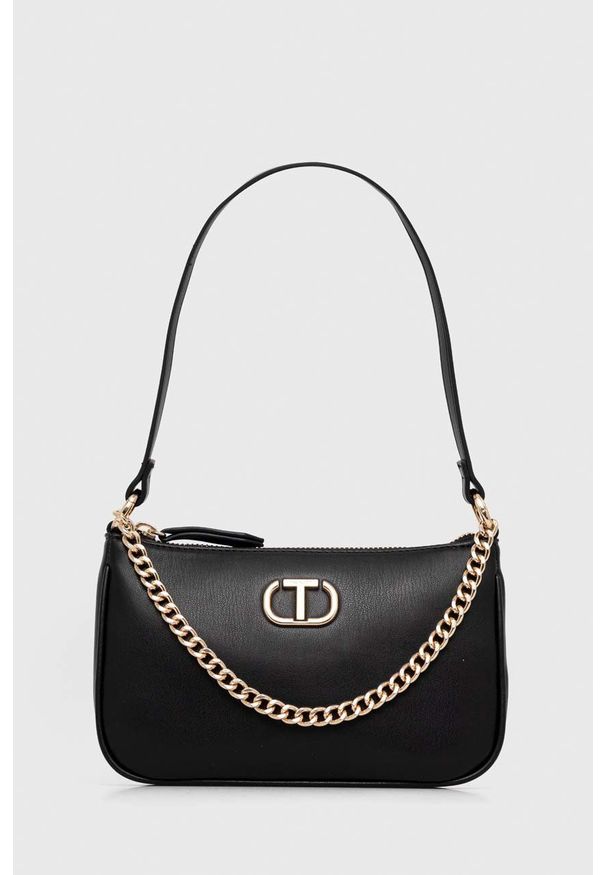 TwinSet - Twinset torebka kolor czarny. Kolor: czarny. Rodzaj torebki: na ramię