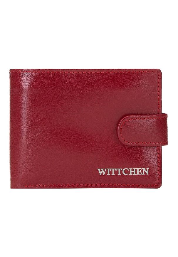 Wittchen - Damski portfel ze skóry na zatrzask. Kolor: czerwony. Materiał: skóra