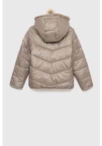 Abercrombie & Fitch kurtka dwustronna dziecięca kolor szary. Okazja: na co dzień. Typ kołnierza: kaptur. Kolor: szary. Materiał: poliester. Styl: casual #6