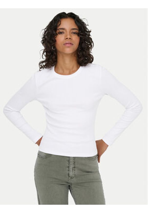 only - ONLY Bluzka Val 15371305 Biały Regular Fit. Kolor: biały. Materiał: bawełna