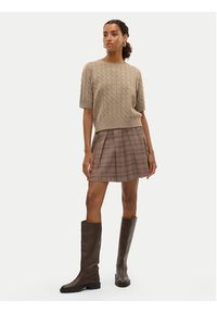 Vero Moda Spódnica mini Ellie 10312853 Beżowy Regular Fit. Kolor: beżowy. Materiał: syntetyk #3