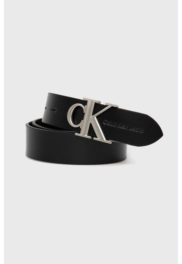 Calvin Klein Jeans pasek dwustronny K50K509536.9BYY męski kolor czarny. Kolor: czarny