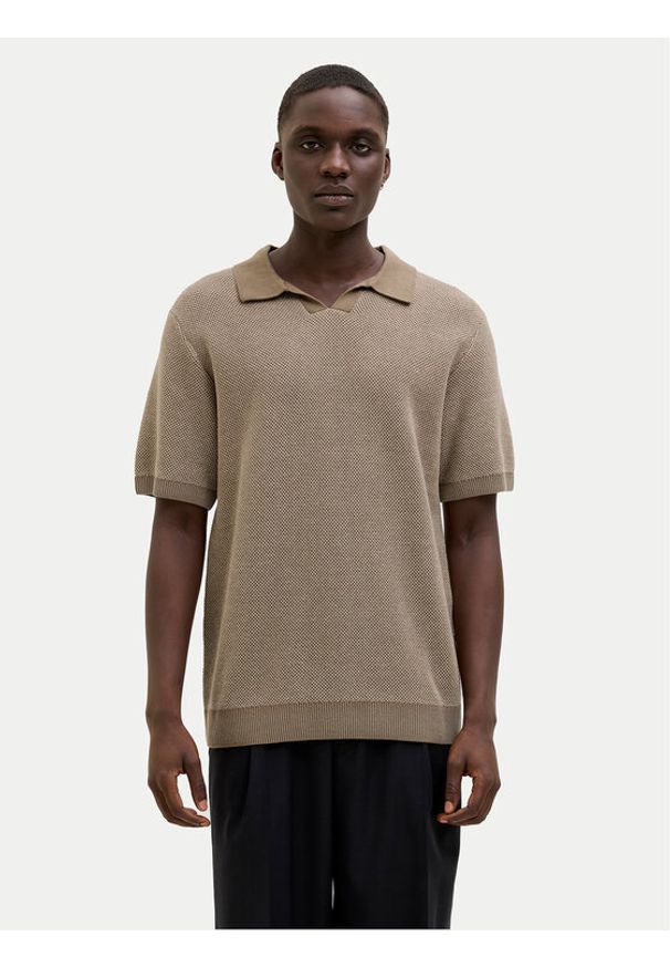 Jack & Jones - Jack&Jones Polo Ceaston 12273012 Beżowy Regular Fit. Typ kołnierza: polo. Kolor: beżowy. Materiał: bawełna