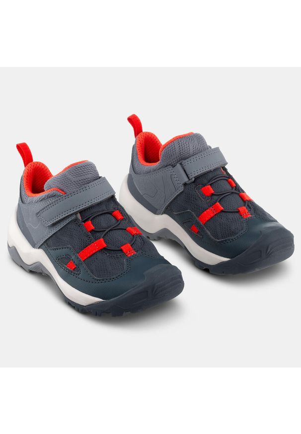 quechua - Buty turystyczne dla dzieci Quechua Crossrock. Kolor: czerwony, szary, wielokolorowy. Materiał: kauczuk. Szerokość cholewki: normalna. Sport: turystyka piesza, wspinaczka