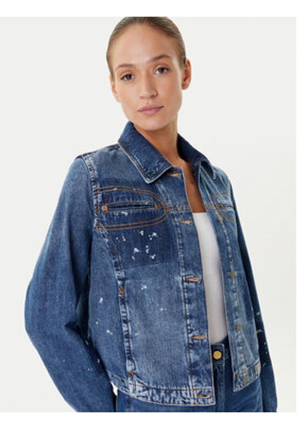 Guess Kurtka jeansowa W5YN69 D5R01 Granatowy Regular Fit. Kolor: niebieski. Materiał: bawełna