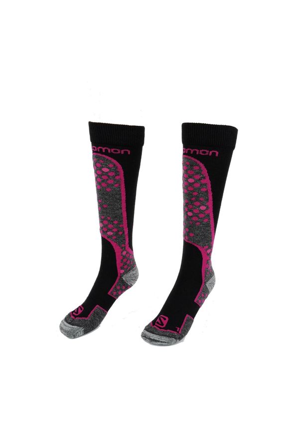 salomon - Skarpety zimowe na narty i snowboard Salomon wełna. Kolor: czarny, różowy, wielokolorowy. Materiał: wełna. Sport: snowboard, narciarstwo