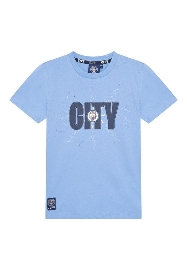 MANCHESTER CITY - Oficjalna koszulka dziecięca Man City - 10 lat. Kolor: niebieski. Sezon: lato. Sport: piłka nożna