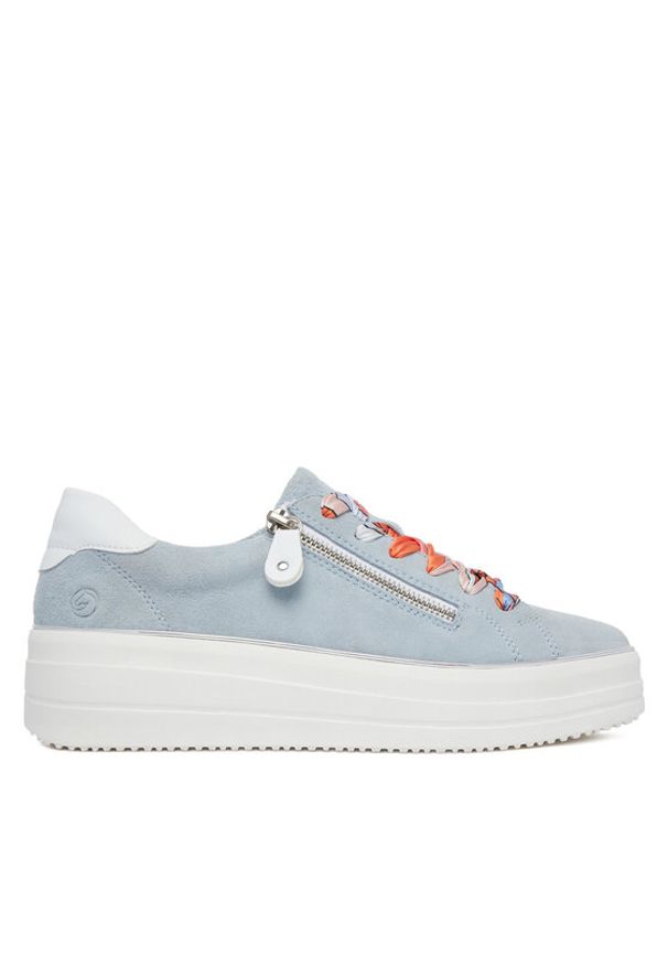 Remonte Sneakersy D1C06-12 Niebieski. Kolor: niebieski. Materiał: zamsz, skóra