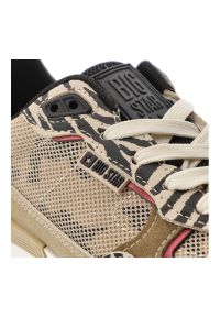 Big-Star - Sneakersy damskie Big Star, tekstylna siateczkowa cholewka zamszowe wstawki zwierzęcy wzór sznurowany fason gruba amortyzująca podeszwa, beżowe, TT27. Okazja: na co dzień. Zapięcie: sznurówki. Kolor: beżowy. Materiał: zamsz. Szerokość cholewki: normalna. Wzór: motyw zwierzęcy. Sport: turystyka piesza #4