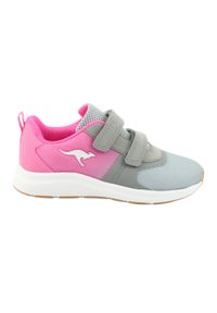 KangaRoos - KangaROOS buty sportowe na rzepy 18506 grey/neon pink różowe szare. Zapięcie: rzepy. Kolor: różowy, szary, wielokolorowy. Materiał: skóra ekologiczna, materiał