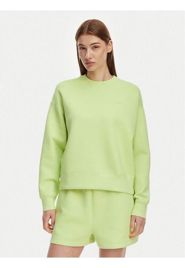 Lacoste Bluza SF0046 Zielony jasny Oversize. Kolor: zielony. Materiał: bawełna