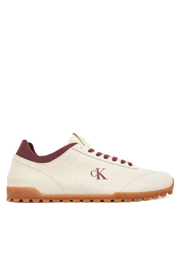 Calvin Klein Jeans Sneakersy Low Profile Runner Su YM0YM01288 Biały. Kolor: biały. Materiał: skóra