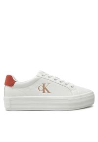 Calvin Klein Jeans Sneakersy Bold Vulc Flatf Low Lth Ml YW0YW01669 Biały. Kolor: biały. Materiał: skóra