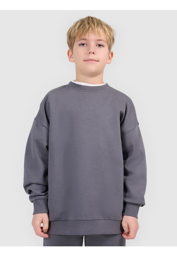 4f - 4F Komplet dresowy chłopięcy - szary 158/164 (12-14 lat). Okazja: na co dzień, na uczelnię, do domu. Typ kołnierza: bez kaptura. Kolor: szary. Materiał: dresówka. Sezon: lato. Styl: casual