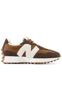 Buty New Balance WS327SL - brązowe. Zapięcie: sznurówki. Kolor: brązowy. Materiał: guma, skóra, zamsz, materiał. Szerokość cholewki: normalna #1
