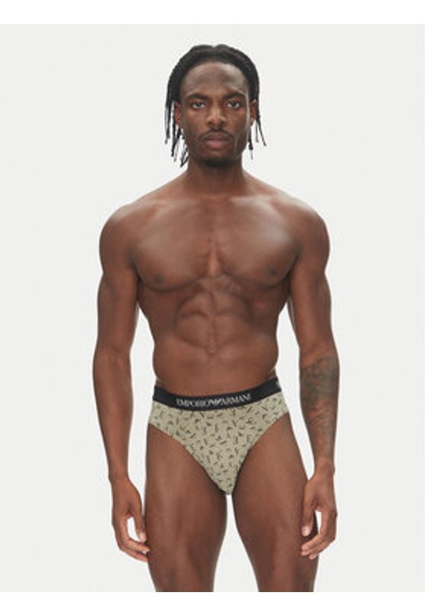 Emporio Armani Underwear Komplet 3 par slipów EM000256 AF10800 MC112 Zielony. Kolor: zielony. Materiał: bawełna