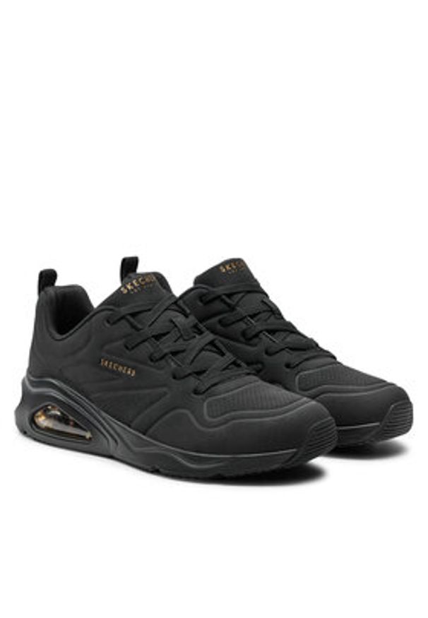 skechers - Skechers Sneakersy 177390/BBK Czarny. Kolor: czarny. Materiał: skóra