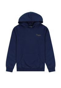 Wrangler - WRANGLER LOGO HOODIE MĘSKA BLUZA Z KAPTUREM NIEROZPINALNA NAVY BLUE W654I4114. Typ kołnierza: kaptur #7