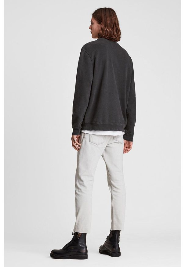AllSaints Bluza bawełniana męska kolor szary z nadrukiem. Kolor: szary. Materiał: bawełna. Wzór: nadruk