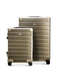 Wittchen - Zestaw walizek z aluminium. Kolor: złoty. Materiał: guma