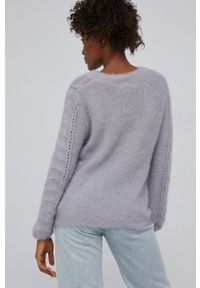 Answear Lab - Sweter z domieszką wełny. Kolor: szary. Materiał: wełna. Długość rękawa: długi rękaw. Długość: długie. Styl: wakacyjny #4