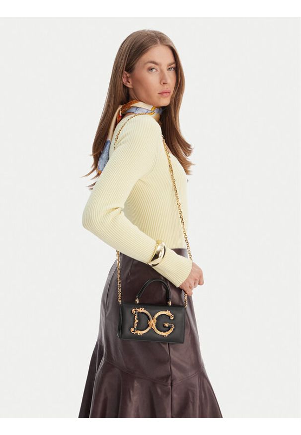 DOLCE & GABBANA - Dolce&Gabbana Torebka BI3278 AQ507 Czarny. Kolor: czarny. Materiał: skórzane
