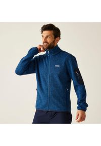 Regatta - Polar męski rozsuwany Newhill. Kolor: niebieski. Materiał: polar. Wzór: melanż. Sport: turystyka piesza #1
