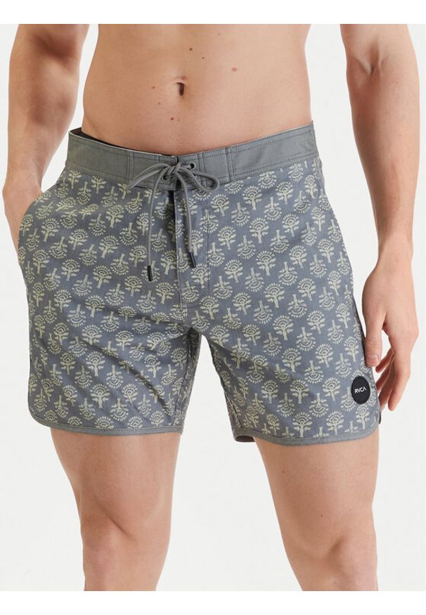 RVCA Szorty kąpielowe Freeport M1072RFT Szary Regular Fit. Kolor: szary. Materiał: bawełna