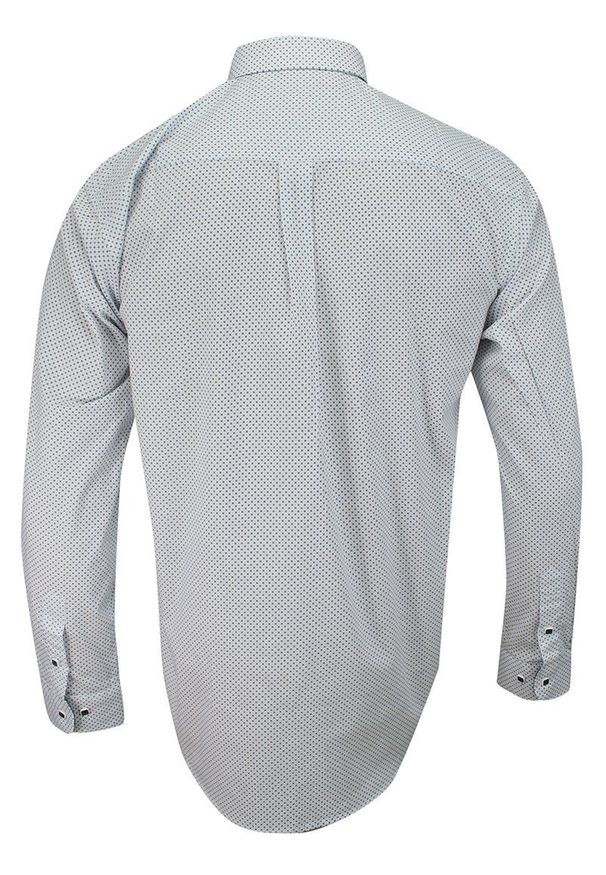 ForMax - Koszula Casualowa, Biała w Niebieskie Gwiazdki, 100% Bawełna, Slim, Długi Rękaw -FORMAX. Okazja: na co dzień. Kolor: niebieski. Materiał: bawełna. Długość rękawa: długi rękaw. Długość: długie. Styl: casual
