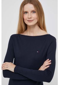 TOMMY HILFIGER - Tommy Hilfiger longsleeve bawełniany kolor granatowy. Kolor: niebieski. Materiał: bawełna. Długość rękawa: długi rękaw. Długość: długie. Wzór: haft #3