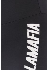 LABELLAMAFIA - LaBellaMafia Szorty damskie kolor czarny z nadrukiem medium waist. Kolor: czarny. Materiał: dzianina. Wzór: nadruk #3