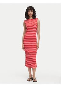TOMMY HILFIGER - Tommy Hilfiger Sukienka codzienna WW0WW49311 Czerwony Slim Fit. Okazja: na co dzień. Kolor: czerwony. Materiał: wiskoza. Typ sukienki: proste. Styl: casual #1