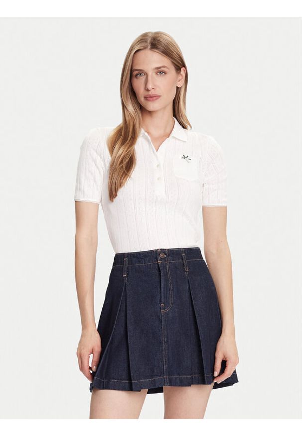 Lacoste Polo DF5296 Écru Slim Fit. Typ kołnierza: polo. Kolor: kremowy. Materiał: bawełna